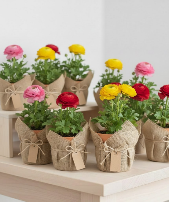 PLANTE împachetate în CRAFT SAU STOFĂ